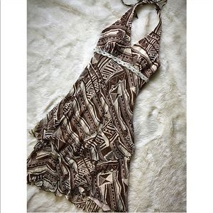 SIGNATURE BY SANGRIA Ruffled Halter Dress